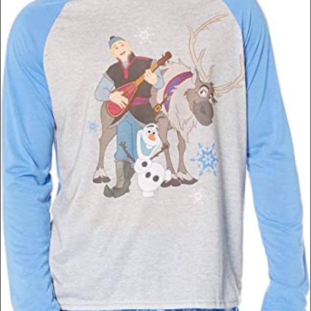 S DISNEY FROZEN Men’s raglan long sleeves sleep shirt size S